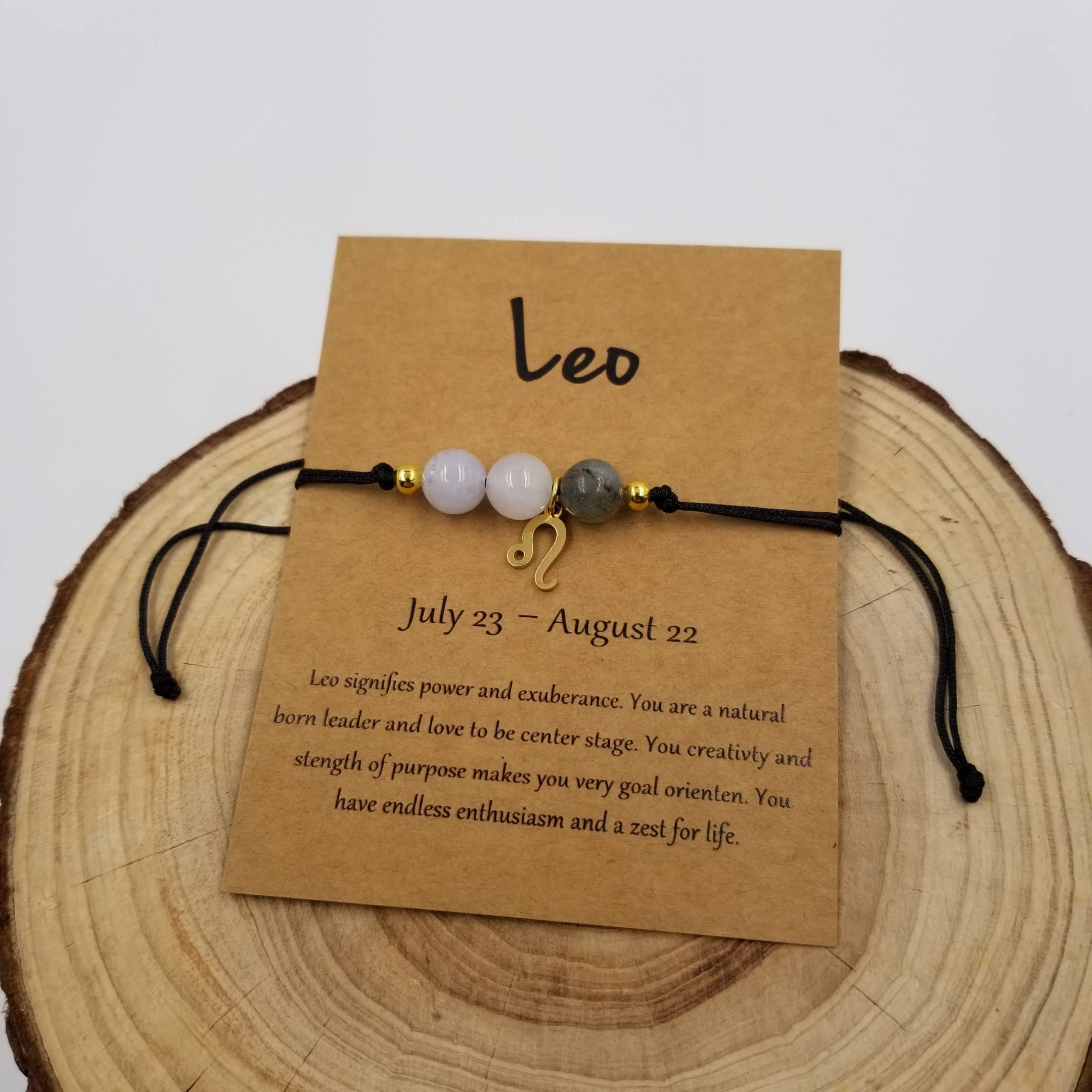 Natural Stone Chakra Bead Constellation Bracelet with Card