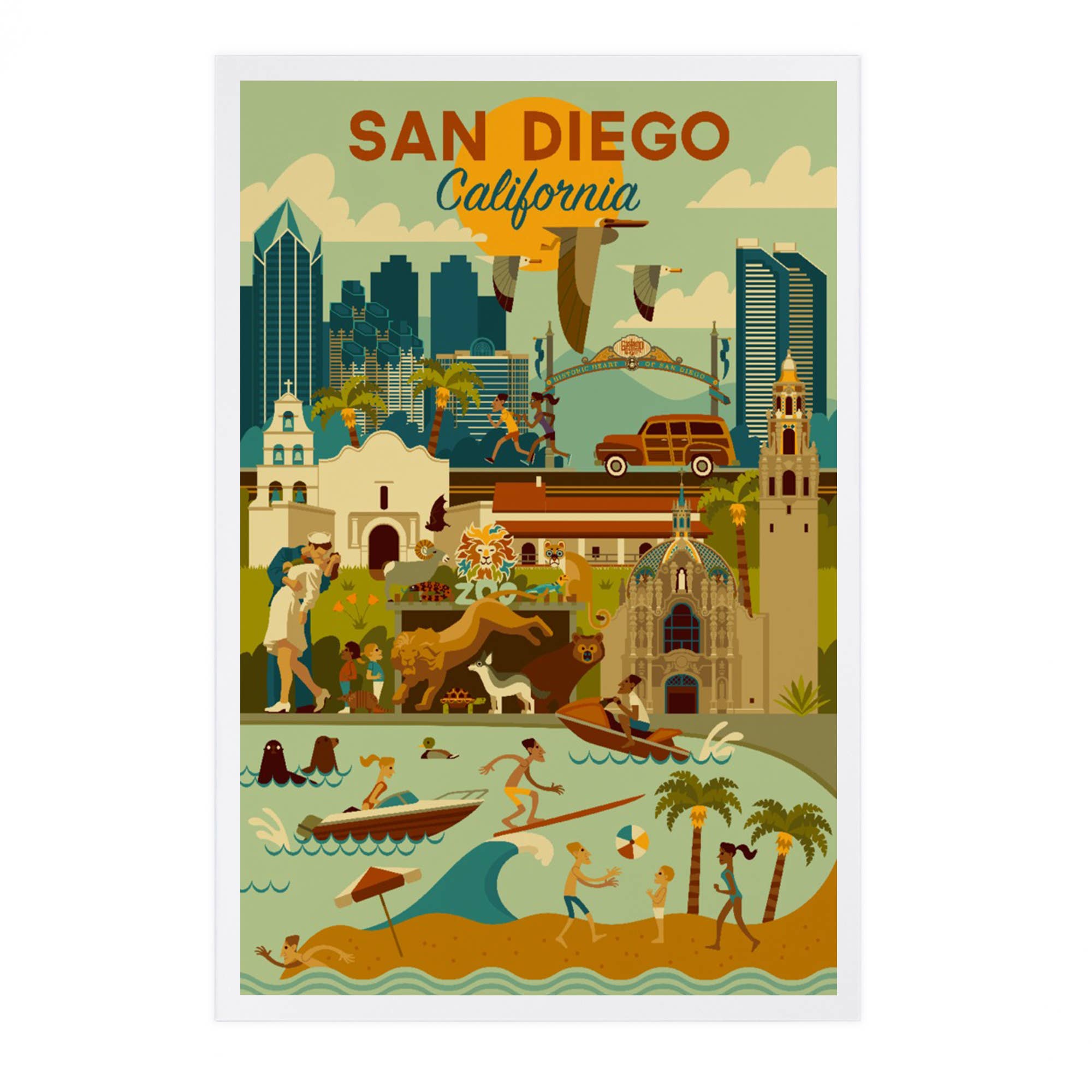 PREMIUM POSTCARDS San Diego, California, Geometric