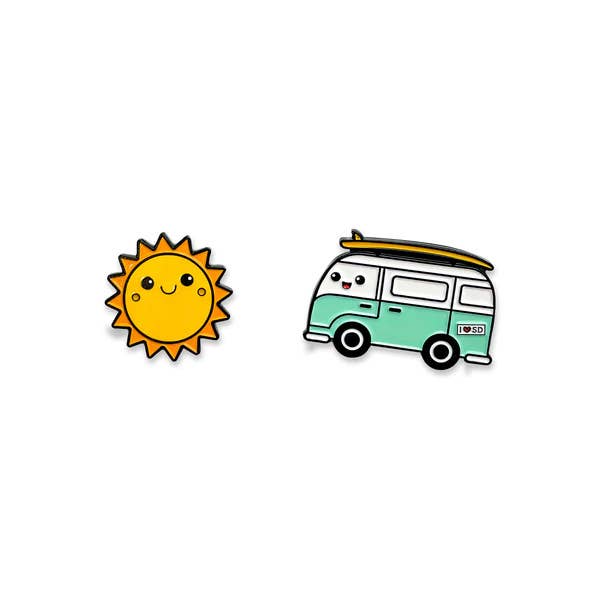 San Diego, California - Travel Enamel Pin Set