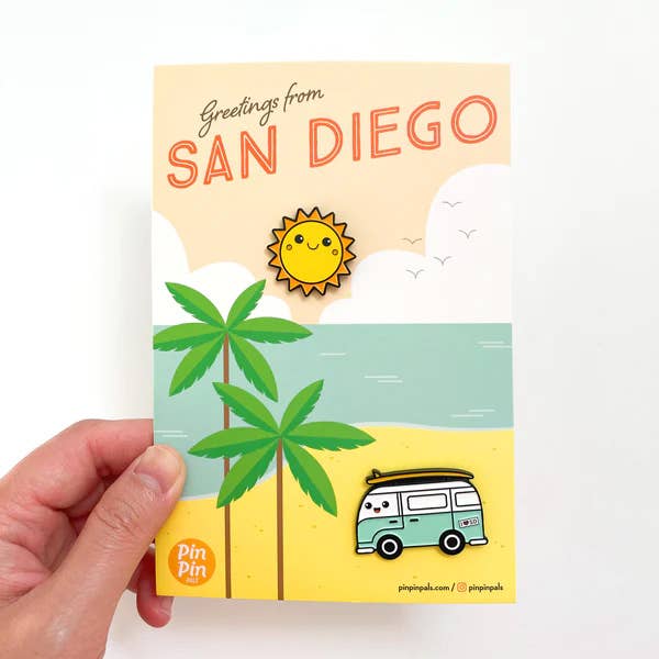San Diego, California - Travel Enamel Pin Set