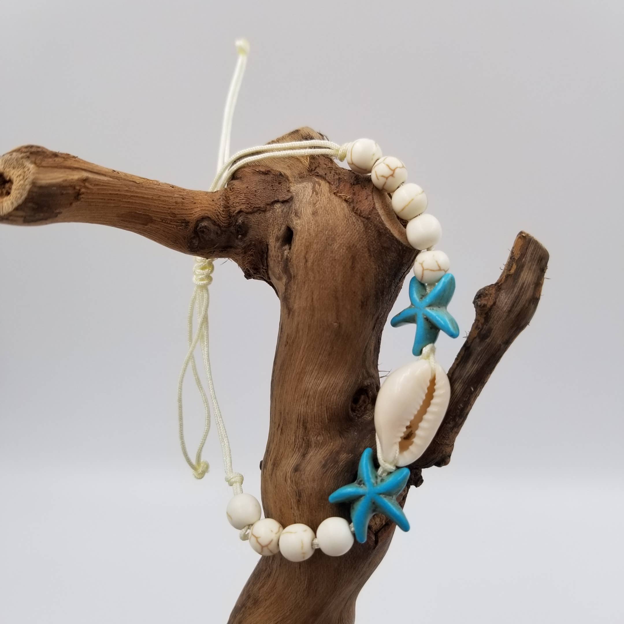 Natural Starfish Shell Turquoise Bracelet