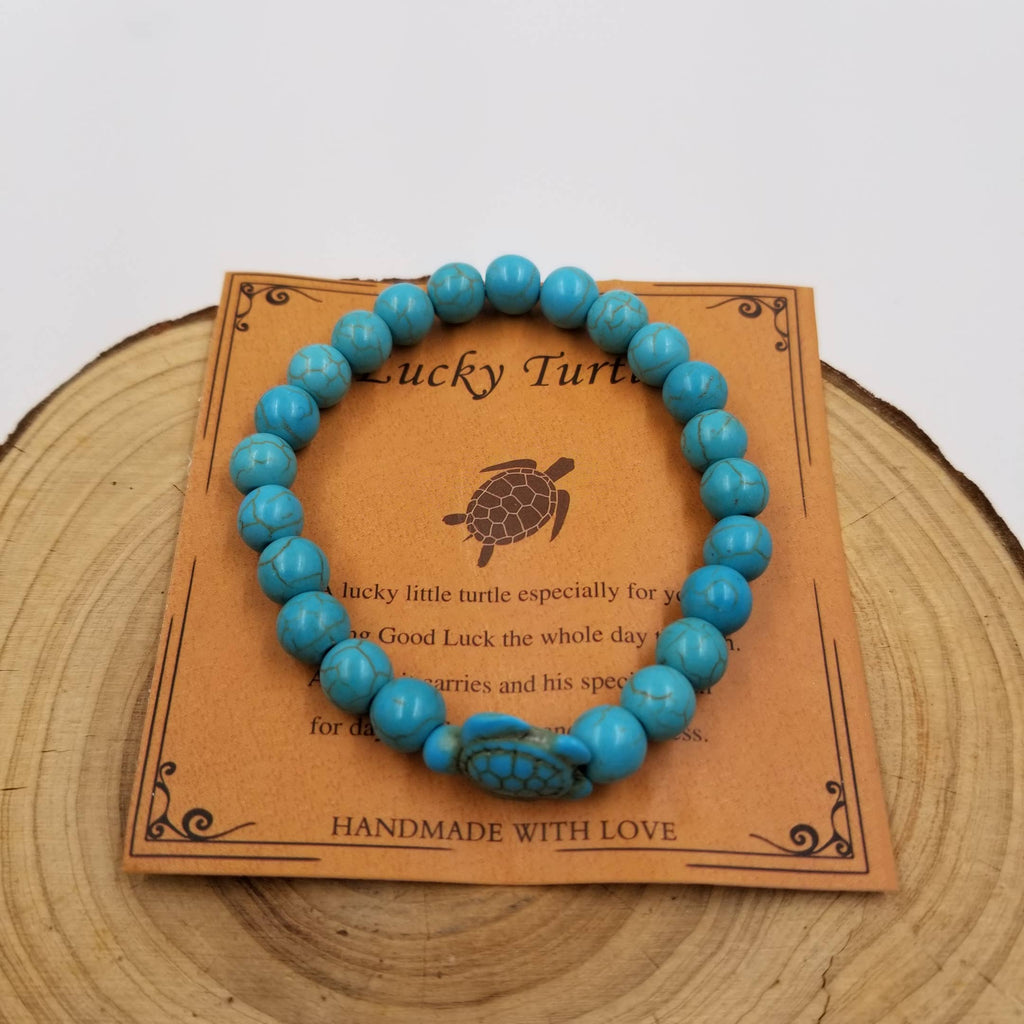 Lucky Turtle Turquoise Bracelet with Card