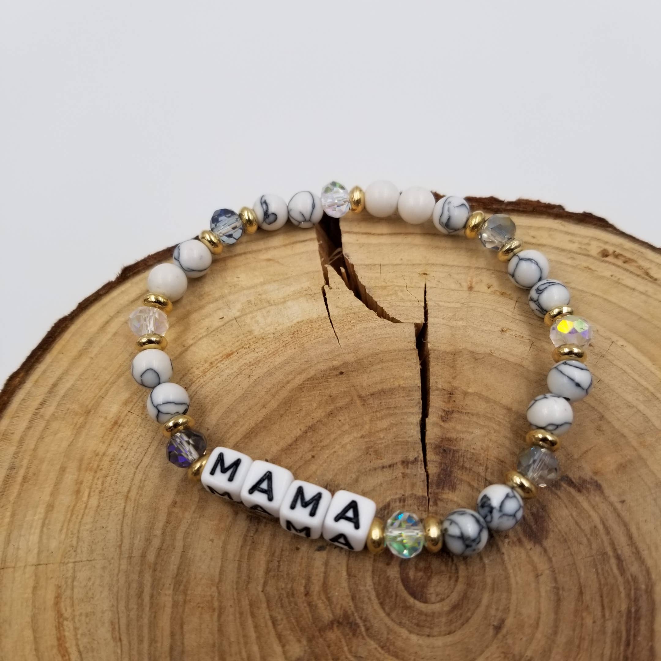 Natural Turquoise Beads Mama Bracelet With Card