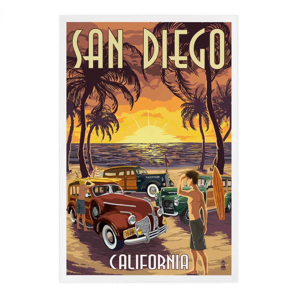 PREMIUM POSTCARDS San Diego, California, Woodies Beach