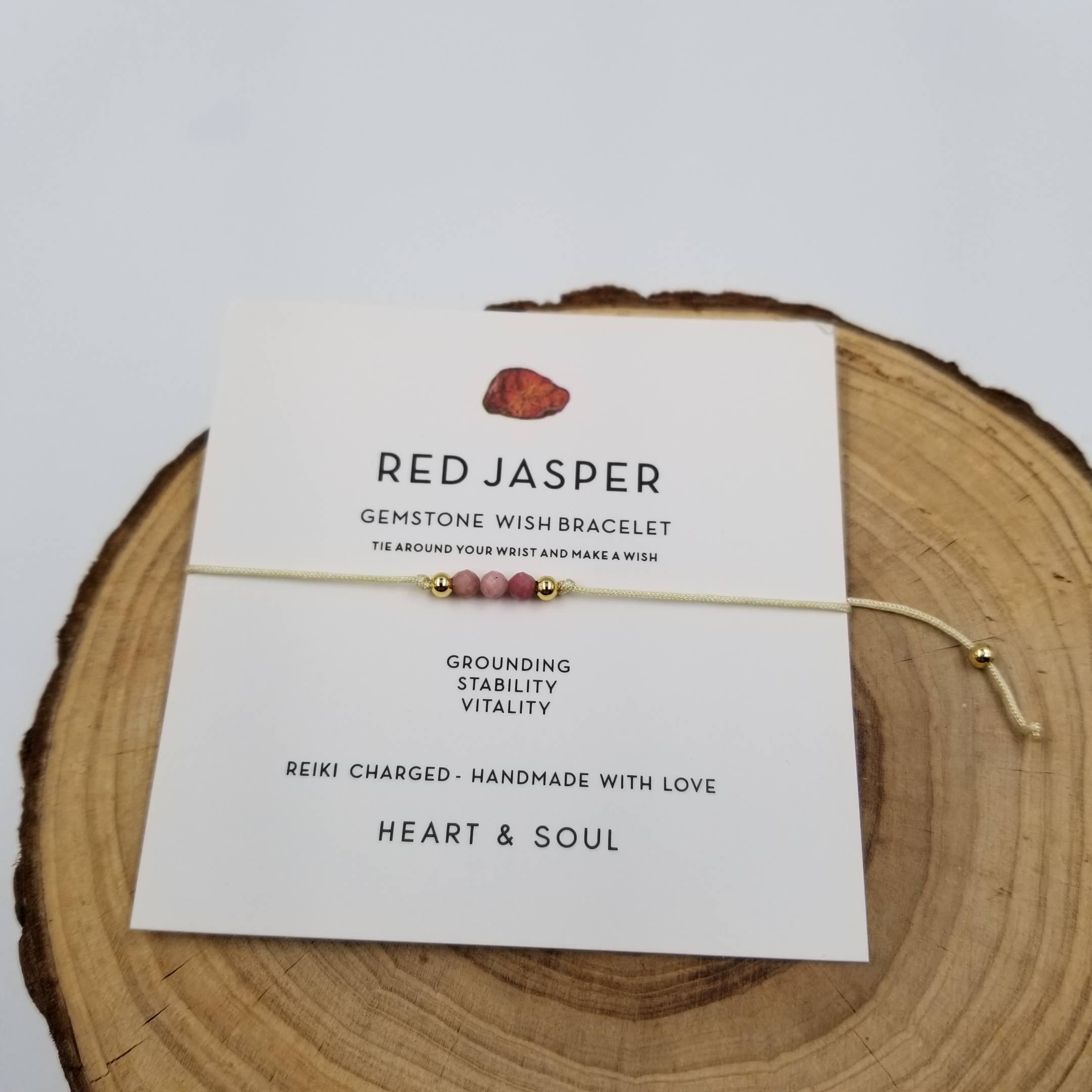Handmade Natural Stone Chakra Bracelet With Healing Card